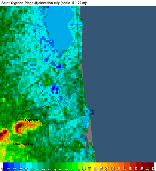 Saint-Cyprien-Plage elevation map