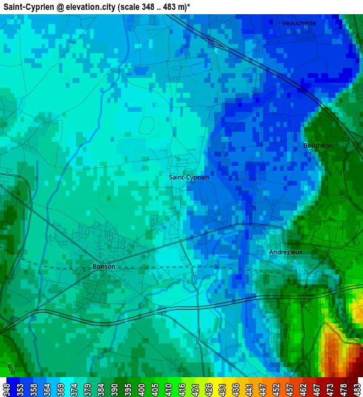 Saint-Cyprien elevation map