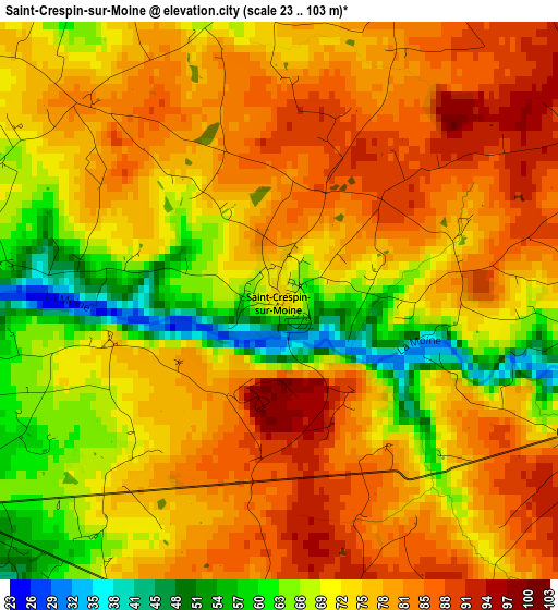 Saint-Crespin-sur-Moine elevation map