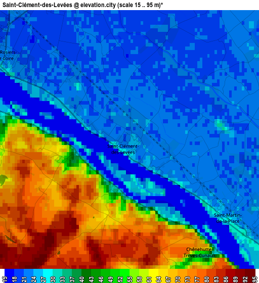 Saint-Clément-des-Levées elevation map