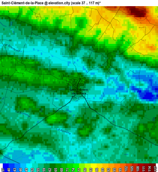 Saint-Clément-de-la-Place elevation map