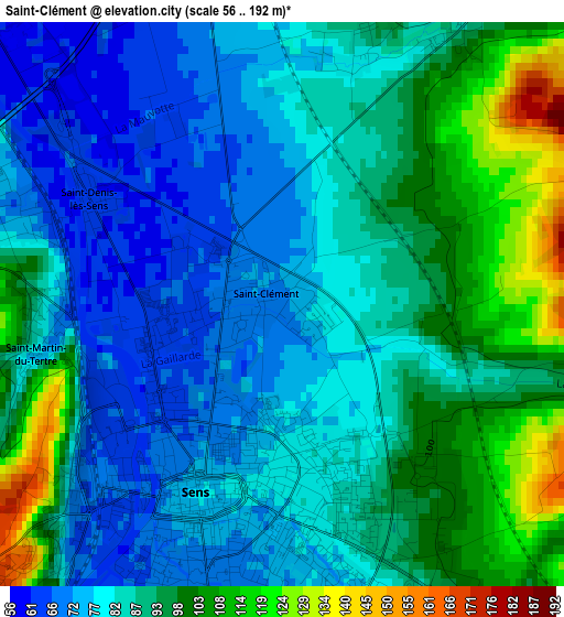 Saint-Clément elevation map