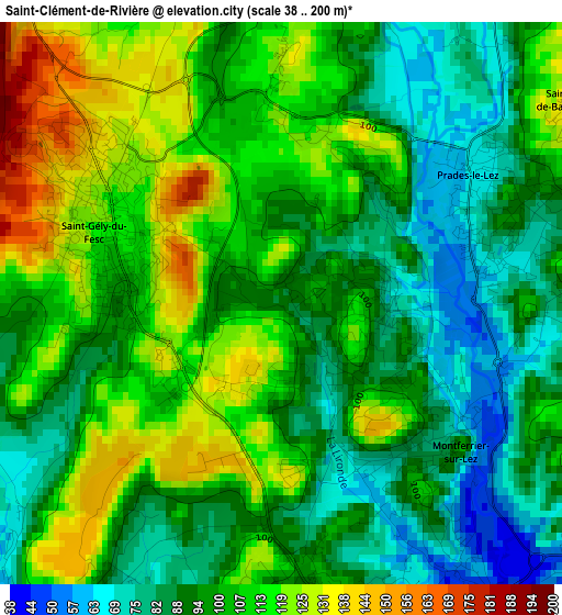 Saint-Clément-de-Rivière elevation map