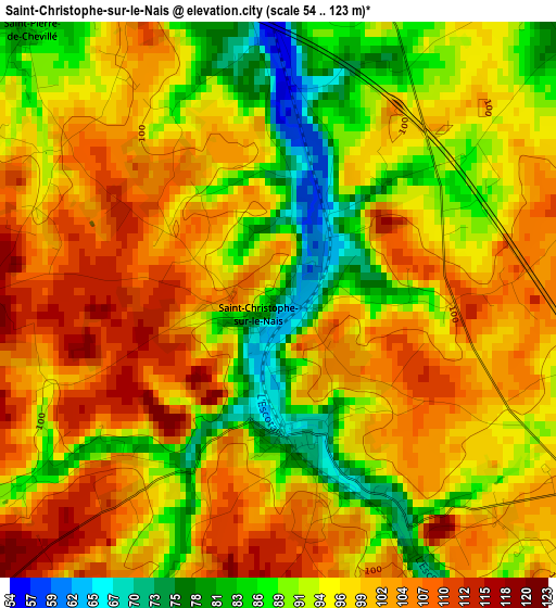 Saint-Christophe-sur-le-Nais elevation map