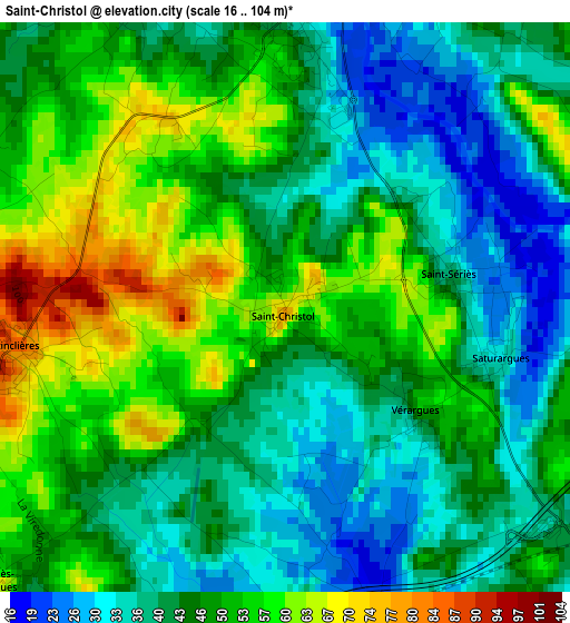 Saint-Christol elevation map