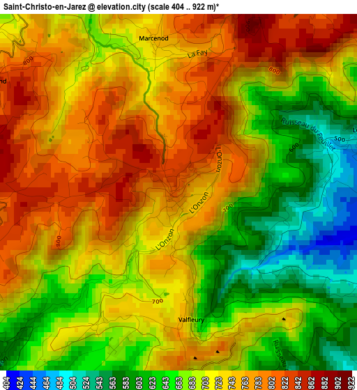 Saint-Christo-en-Jarez elevation map