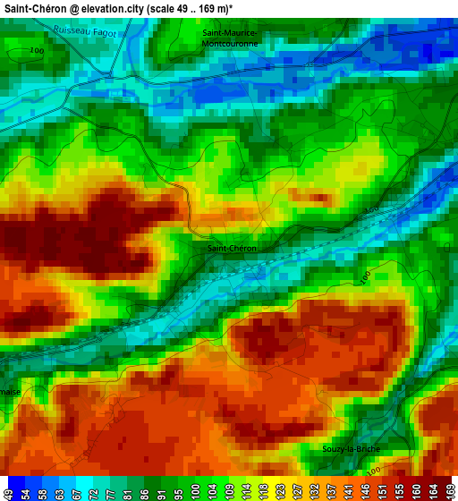 Saint-Chéron elevation map