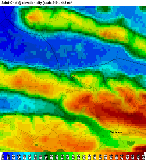 Saint-Chef elevation map