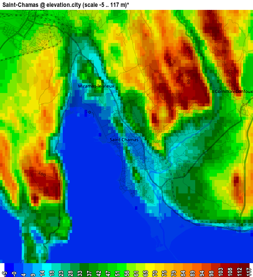 Saint-Chamas elevation map