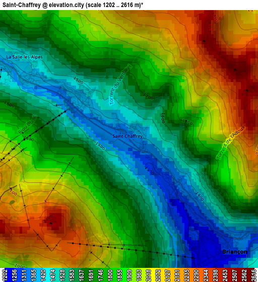 Saint-Chaffrey elevation map