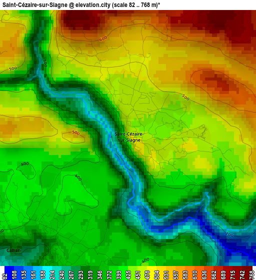 Saint-Cézaire-sur-Siagne elevation map