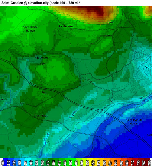 Saint-Cassien elevation map