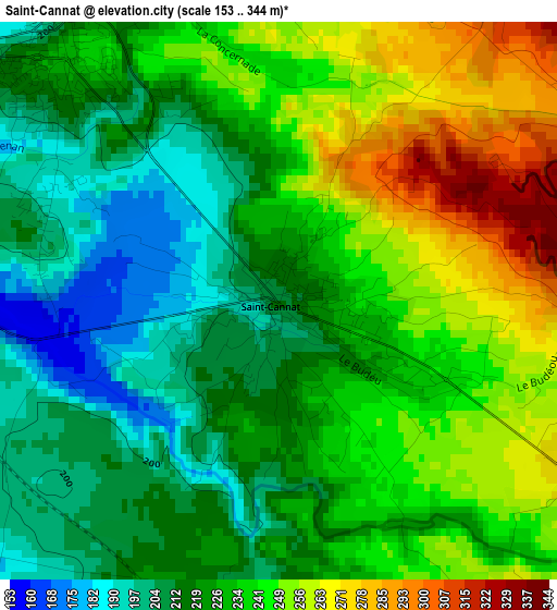 Saint-Cannat elevation map