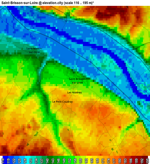 Saint-Brisson-sur-Loire elevation map