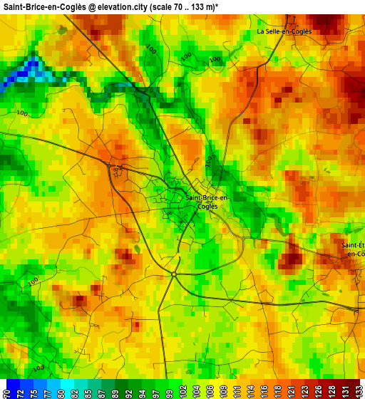 Saint-Brice-en-Coglès elevation map