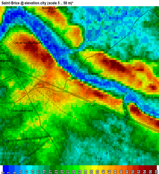 Saint-Brice elevation map