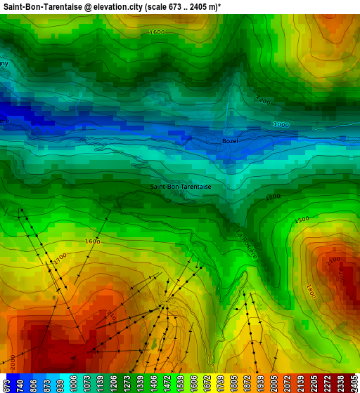 Saint-Bon-Tarentaise elevation map