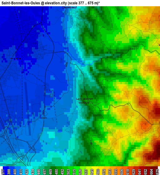 Saint-Bonnet-les-Oules elevation map