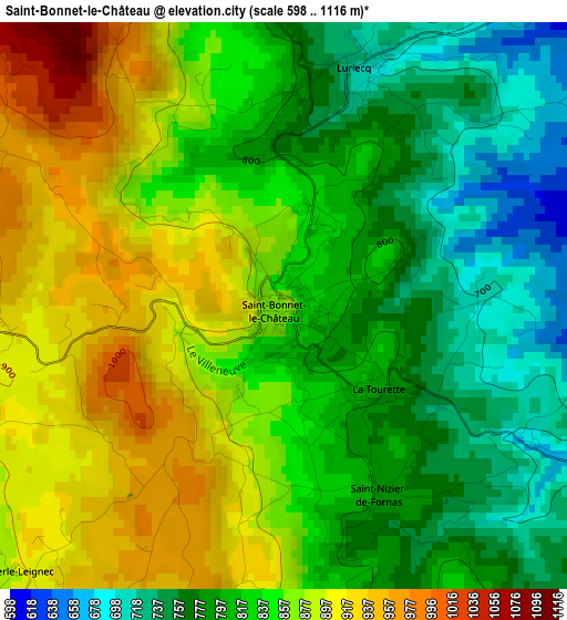 Saint-Bonnet-le-Château elevation map