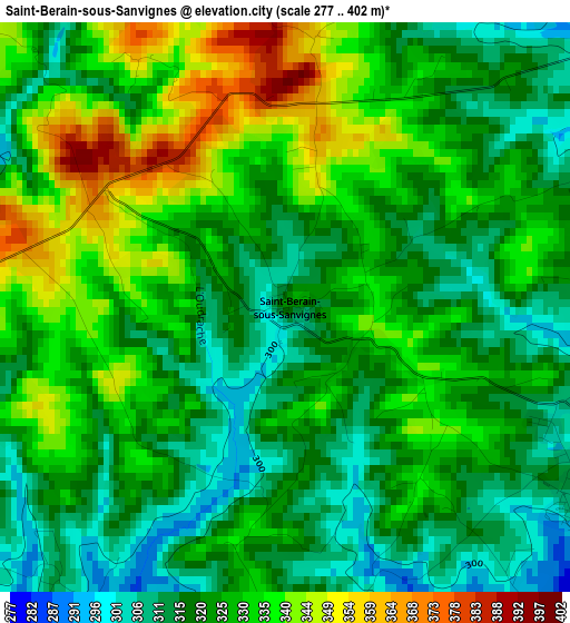 Saint-Berain-sous-Sanvignes elevation map