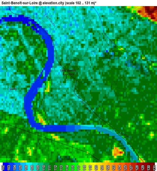 Saint-Benoît-sur-Loire elevation map