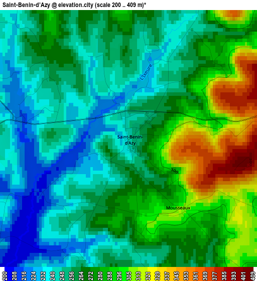 Saint-Benin-d’Azy elevation map