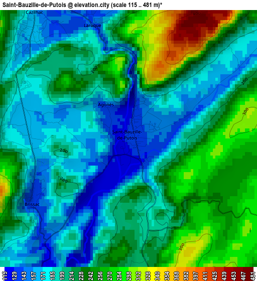 Saint-Bauzille-de-Putois elevation map