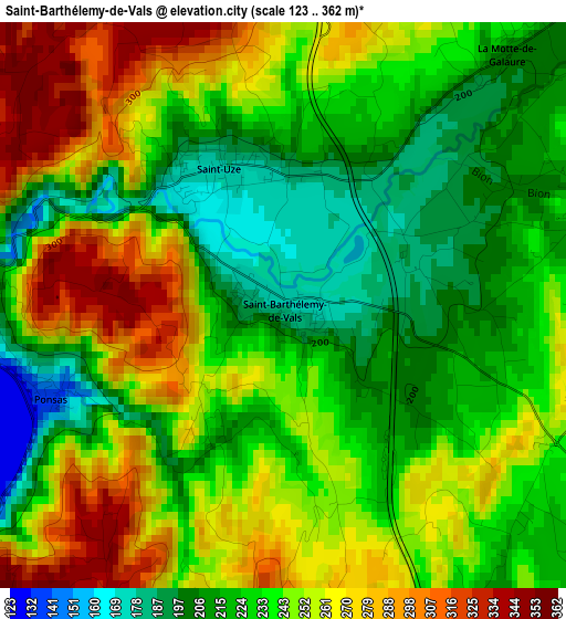 Saint-Barthélemy-de-Vals elevation map