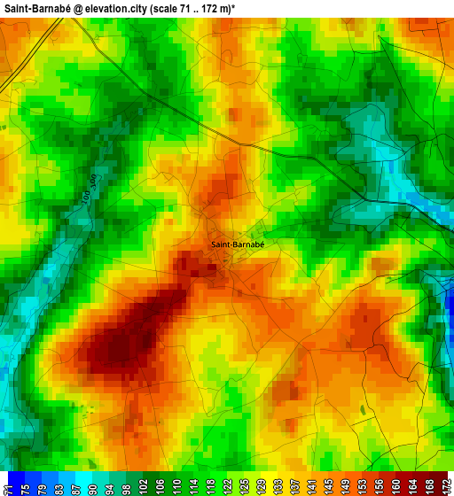 Saint-Barnabé elevation map