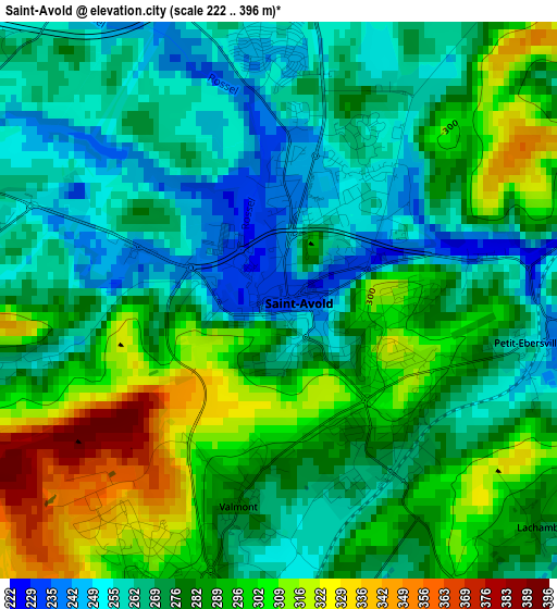 Saint-Avold elevation map