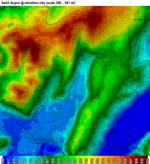 Saint-Aupre elevation map