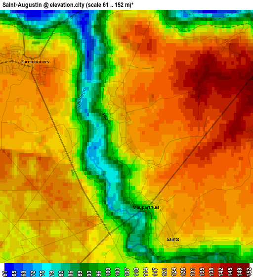 Saint-Augustin elevation map