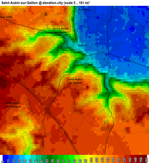 Saint-Aubin-sur-Gaillon elevation map