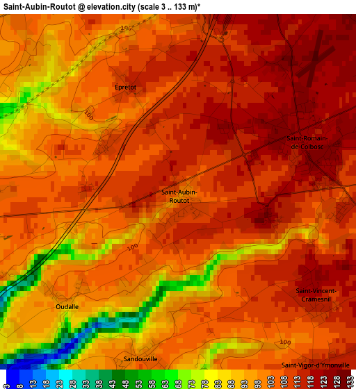 Saint-Aubin-Routot elevation map