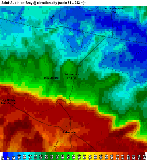 Saint-Aubin-en-Bray elevation map