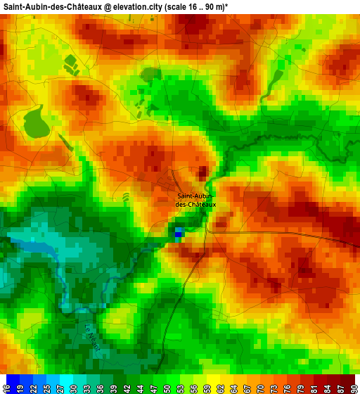 Saint-Aubin-des-Châteaux elevation map