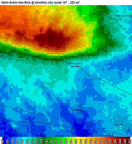 Saint-Aubin-des-Bois elevation map