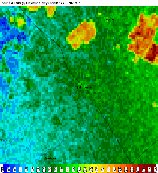 Saint-Aubin elevation map