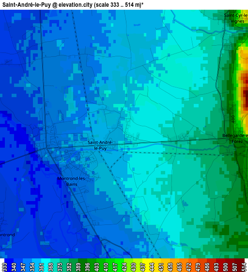 Saint-André-le-Puy elevation map