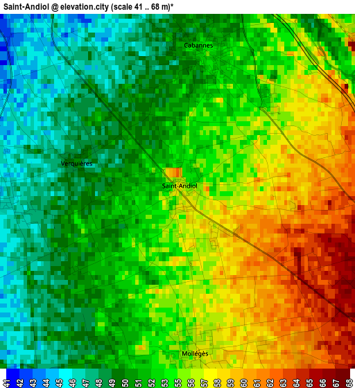 Saint-Andiol elevation map