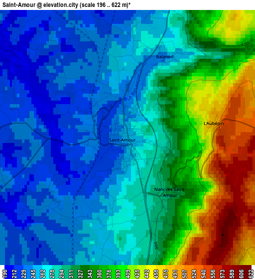 Saint-Amour elevation map