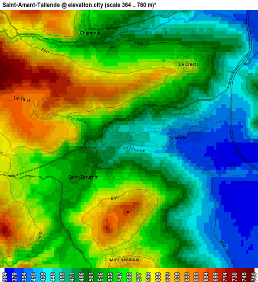 Saint-Amant-Tallende elevation map