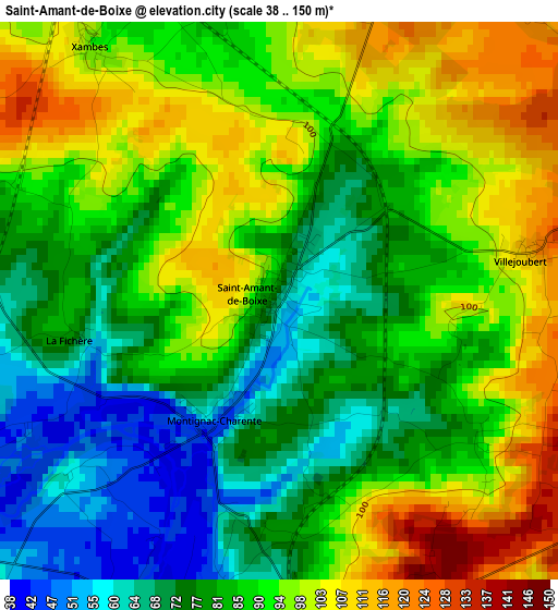 Saint-Amant-de-Boixe elevation map