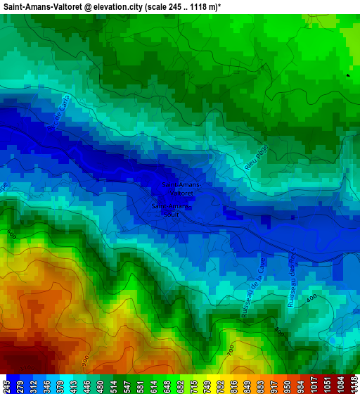 Saint-Amans-Valtoret elevation map