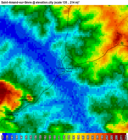 Saint-Amand-sur-Sèvre elevation map