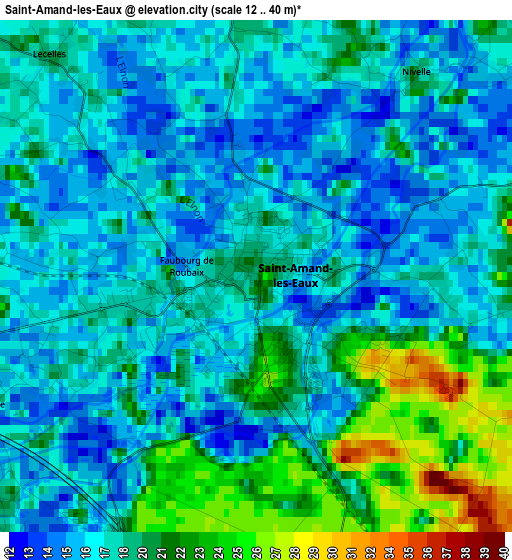 Saint-Amand-les-Eaux elevation map