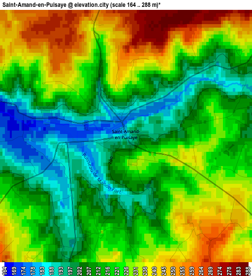 Saint-Amand-en-Puisaye elevation map