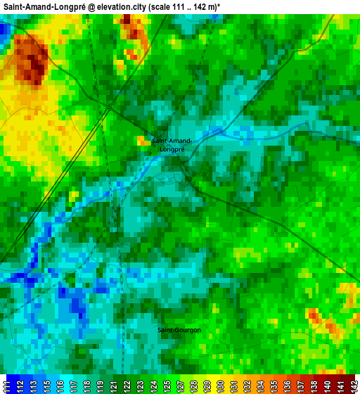 Saint-Amand-Longpré elevation map