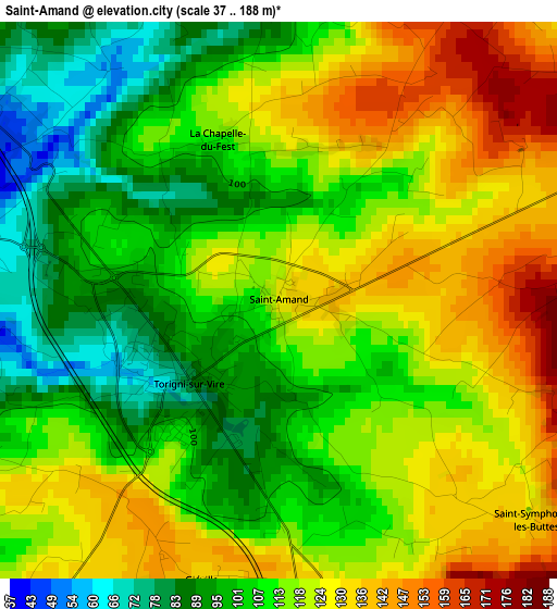 Saint-Amand elevation map