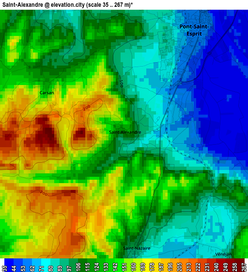 Saint-Alexandre elevation map